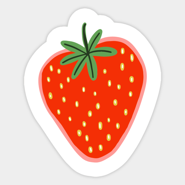 Strawberry illustration Sticker by bigmomentsdesign